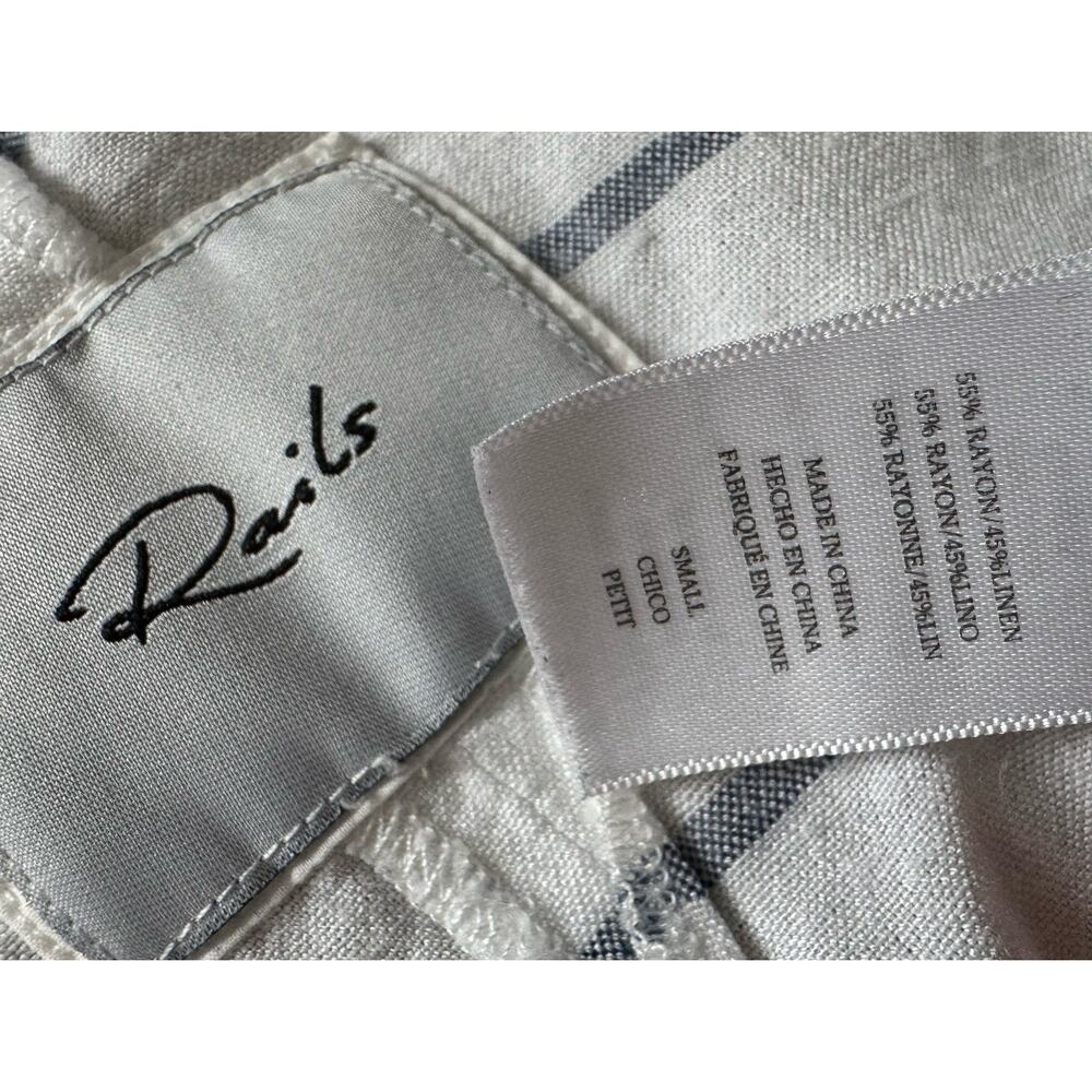 Rails Lily Positano Stripe Linen Blend Lace Up Top Women’s Small - Picture 3 of 7